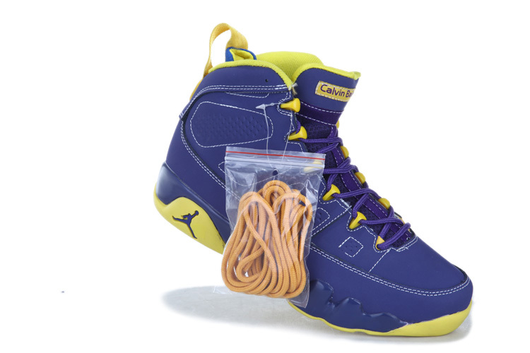 Air Jordan 9 Mens Shoes Viole/Yellow Online